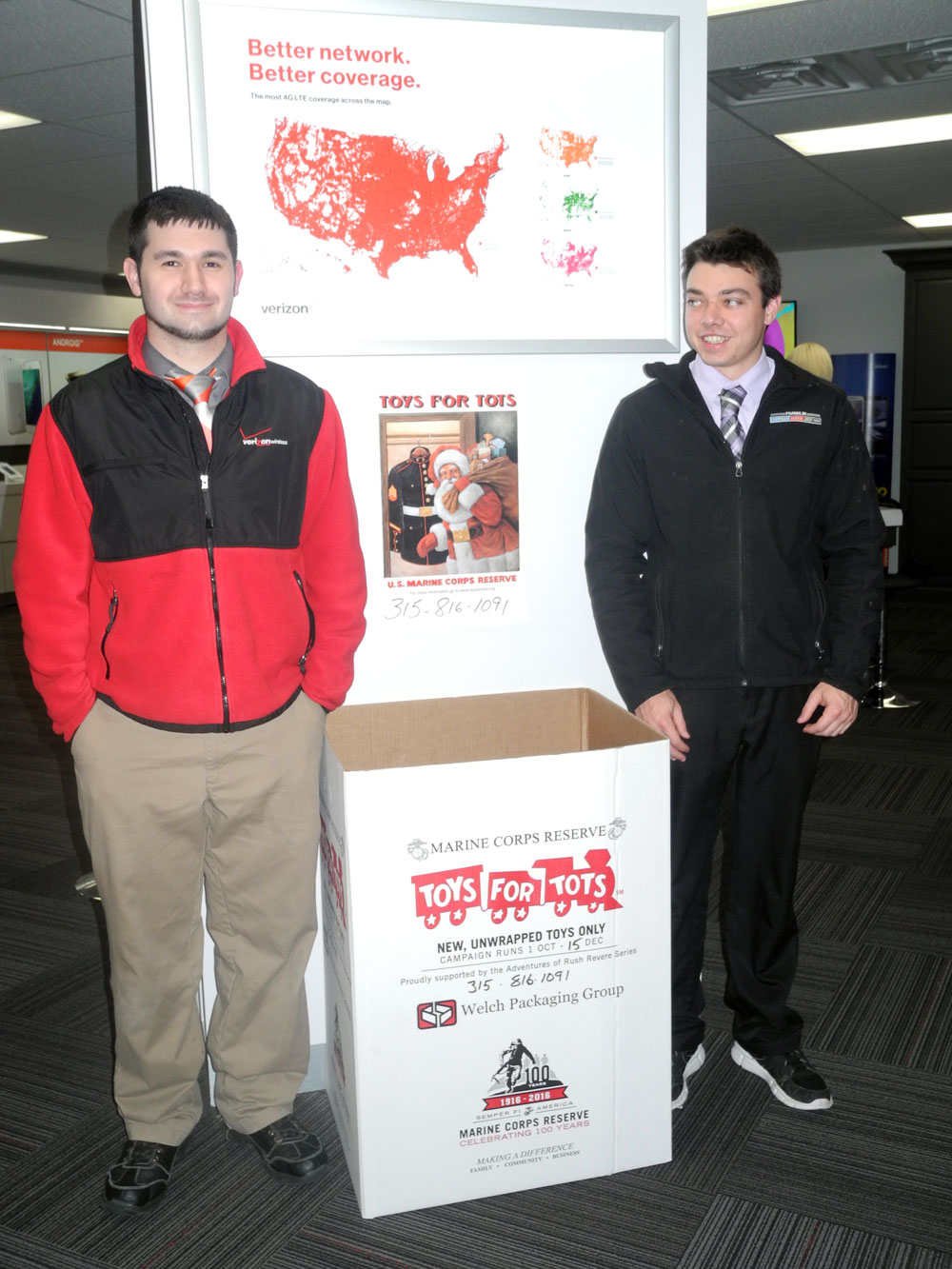 Toys for Tots donation bins on Main Street Saranac Lake News, Sports